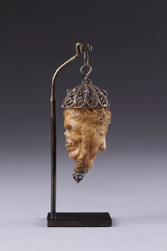Spanish Memento Mori Janus Head Rosary Bead